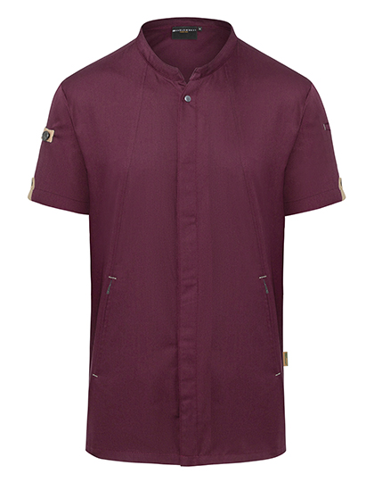 Kurzarm Kochjacke Green-Generation - Aubergine (ca. Pantone 5185C)