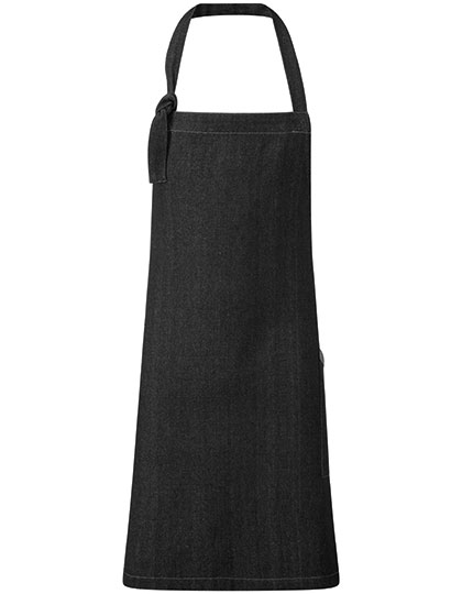 'Regenerate' Bib Apron - Black Denim (ca. Pantone 426C)