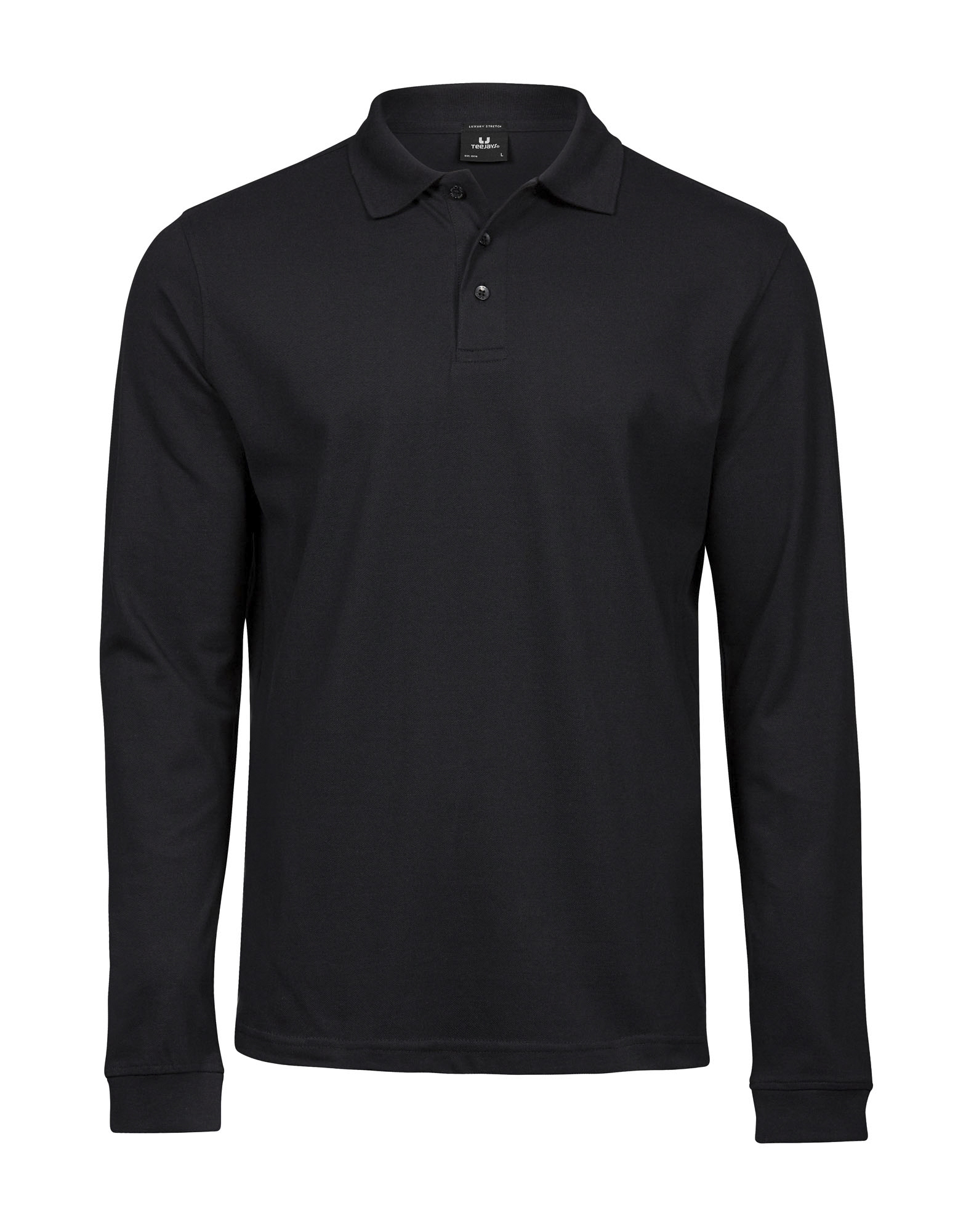 Men´s Luxury Stretch Long Sleeve Polo - Black