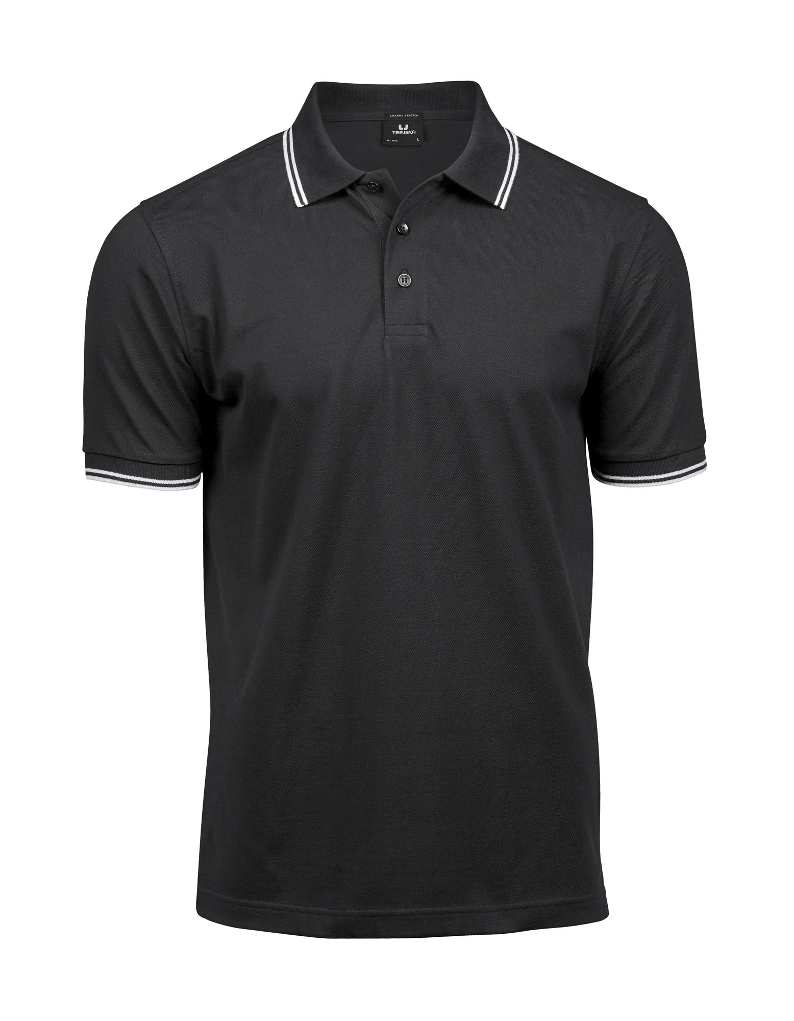 Men´s Luxury Stripe Stretch Polo - Black