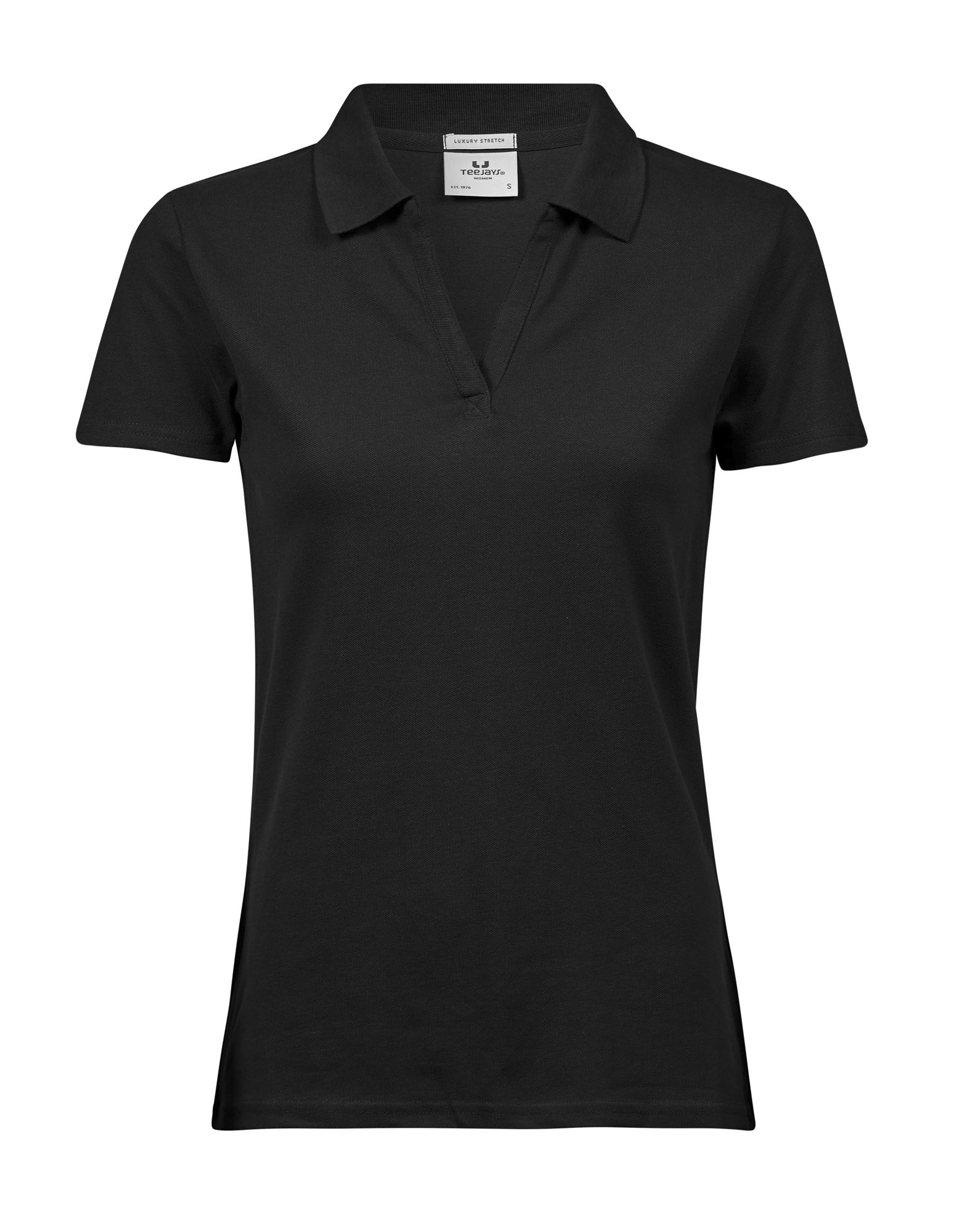 Women´s Luxury Stretch V-Neck Polo - Black