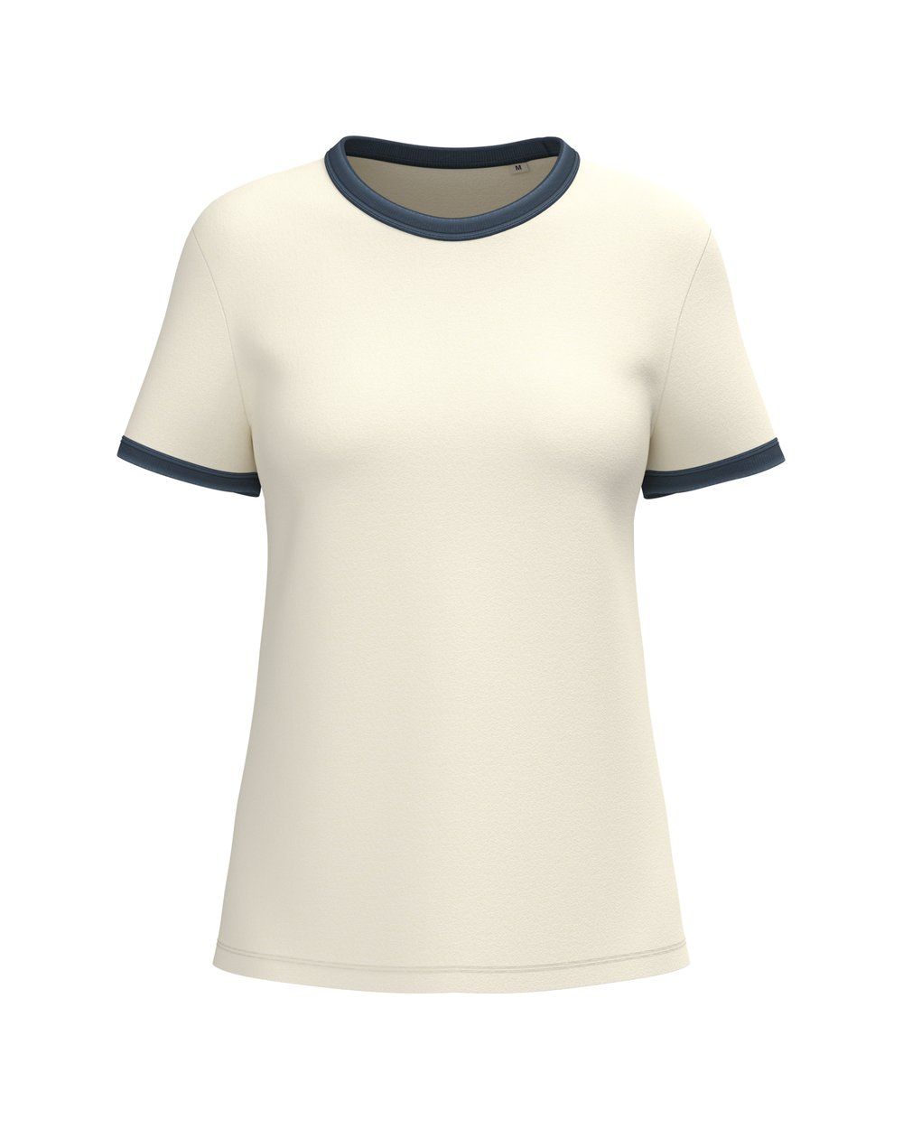 Ringer-T-Shirt mit kontrastierenden Kanten, verwaschener Effekt, Damen Vorschau
