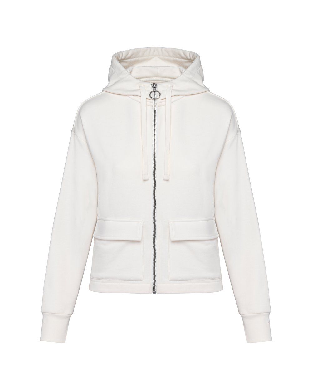 Damen-Kapuzensweatshirt aus French Terry mit Reißverschluss - Vorne