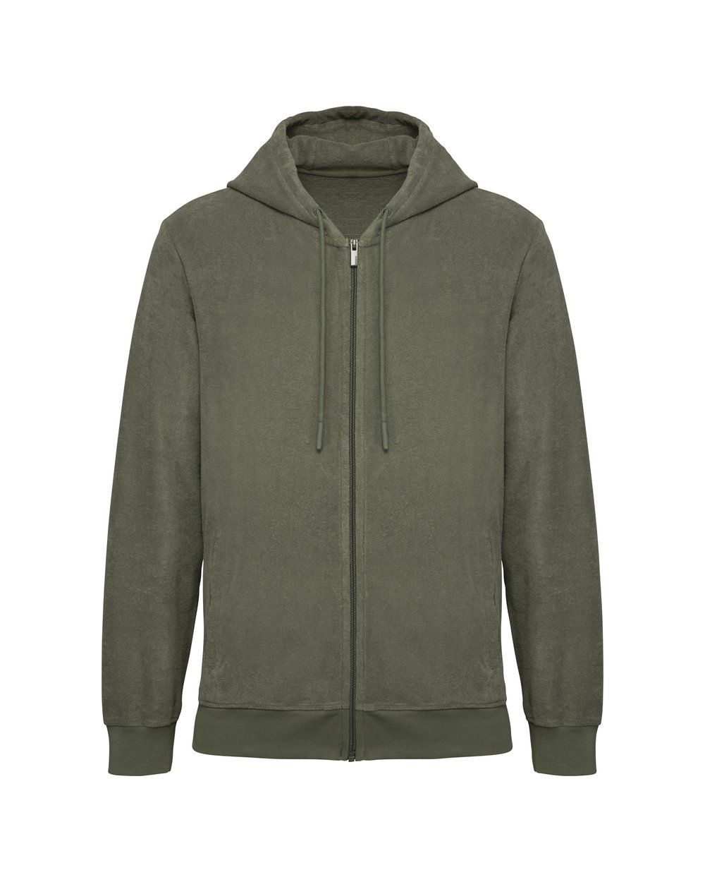 Kapuzensweatshirt aus Frottee mit Reißverschluss für Herren - Vorne
