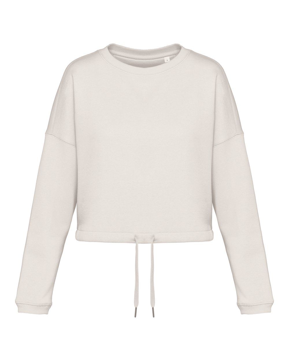 Cropped Oversize Damen Sweatshirt mit Rundhalsausschnitt - Vorne