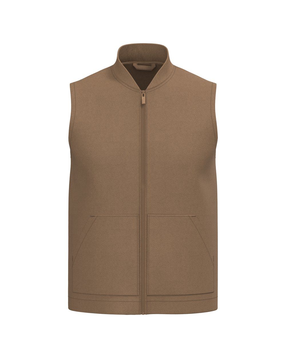 Gesteppte Unisex-Twill-Bodywarmer mit Teddykragen - Vorne