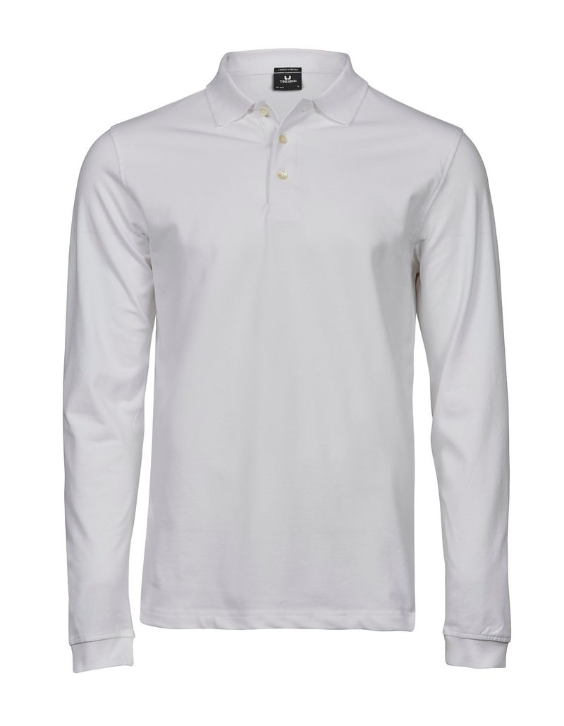 Men´s Luxury Stretch Long Sleeve Polo - White
