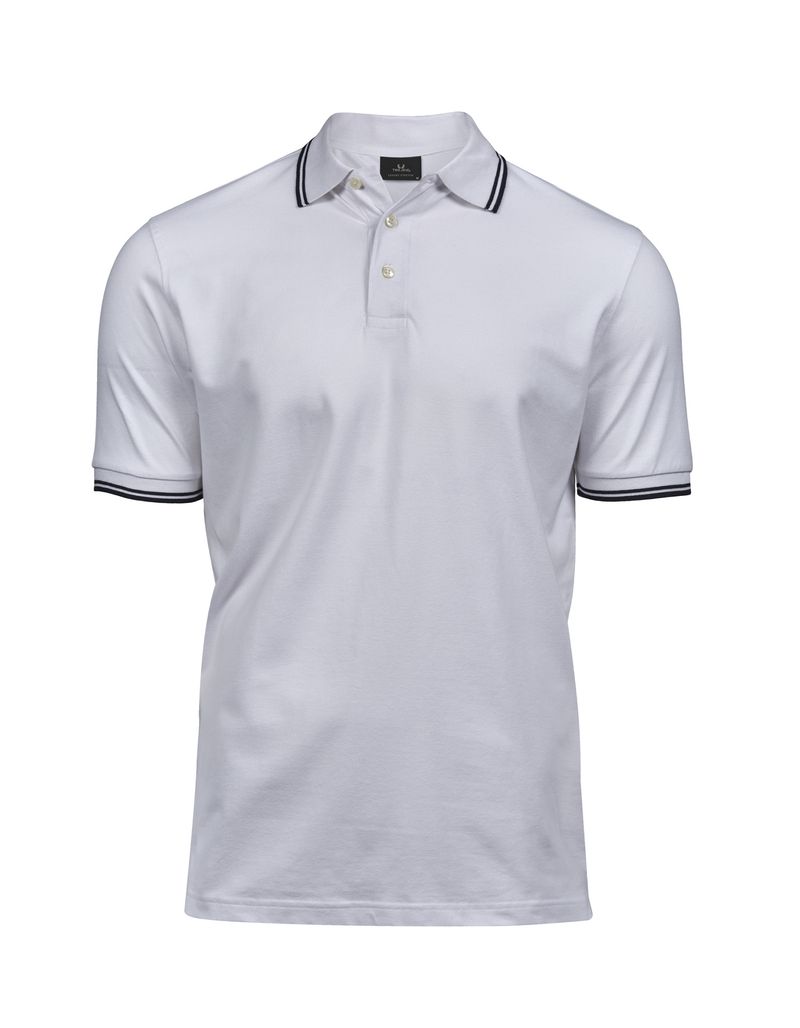 Men´s Luxury Stripe Stretch Polo - White