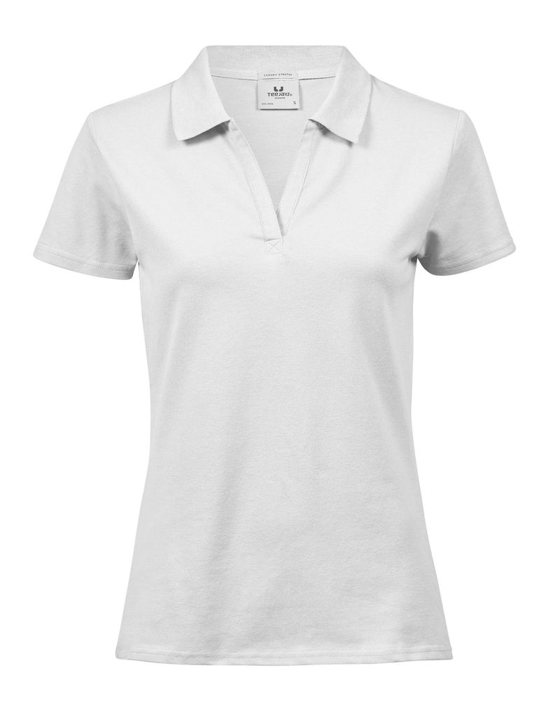 Women´s Luxury Stretch V-Neck Polo - White