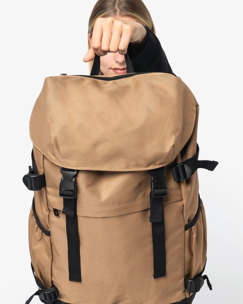 Unisex-Rucksack - Dark camel / Black