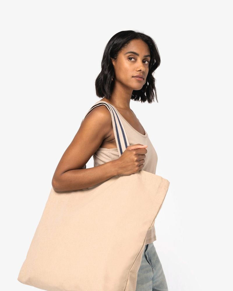 Große Shoppingtasche - Topaz Blue / Desert Sand / Horizon Blue Stripes