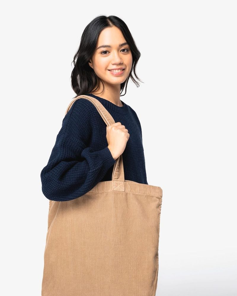 Ausgewaschene Tasche aus Kord - Washed Dark Camel