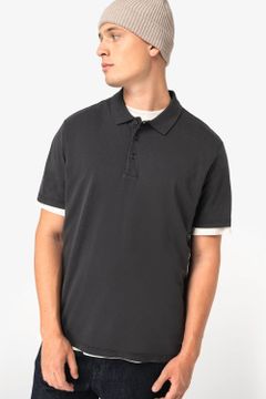 Ausgewaschenes Herren-Polohemd aus Jersey, Foto 3