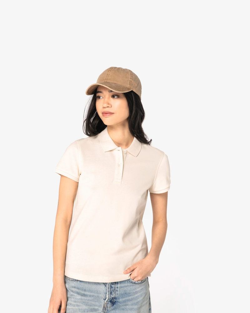 Polohemd aus Pikeetrikot für Damen - White