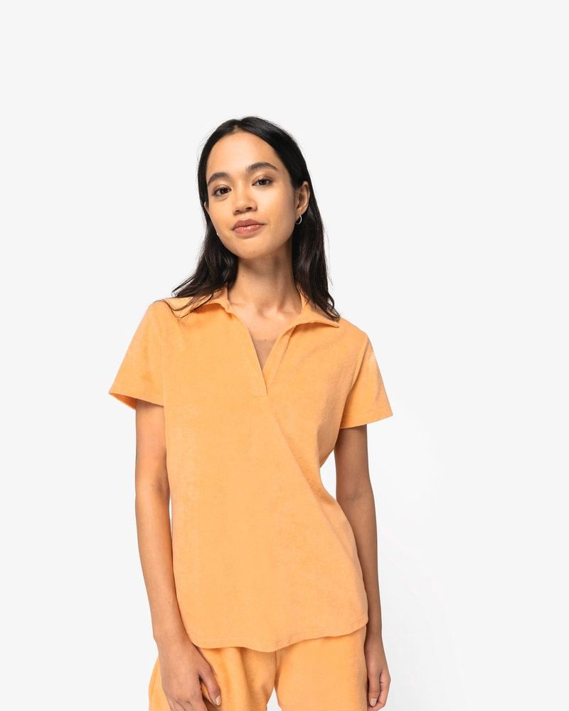 Damen-Polohemd aus Frottee - Ivory