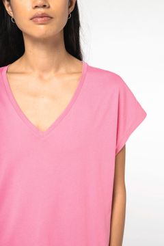 Loose Damen-T-Shirt mit V-Ausschnitt, Foto 5