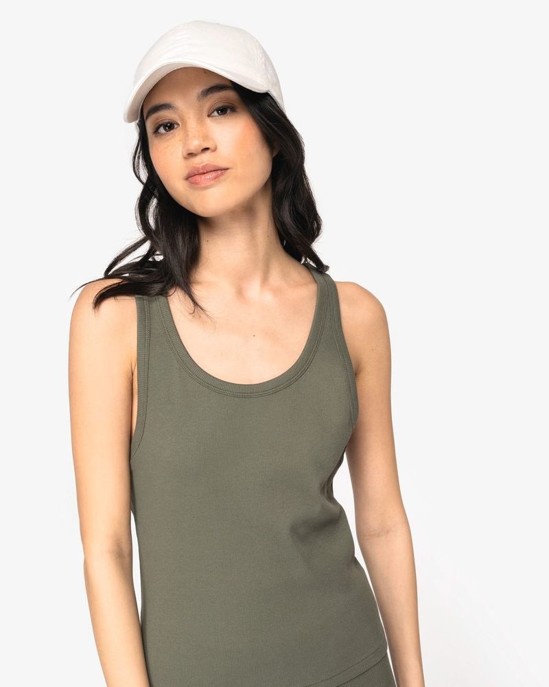 Ripp-Achselhemd für Damen - Organic Khaki