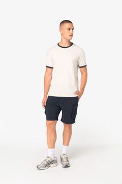Ringer-T-Shirt mit kontrastierenden Kanten und verwaschenem Effekt für Herren, Foto 2