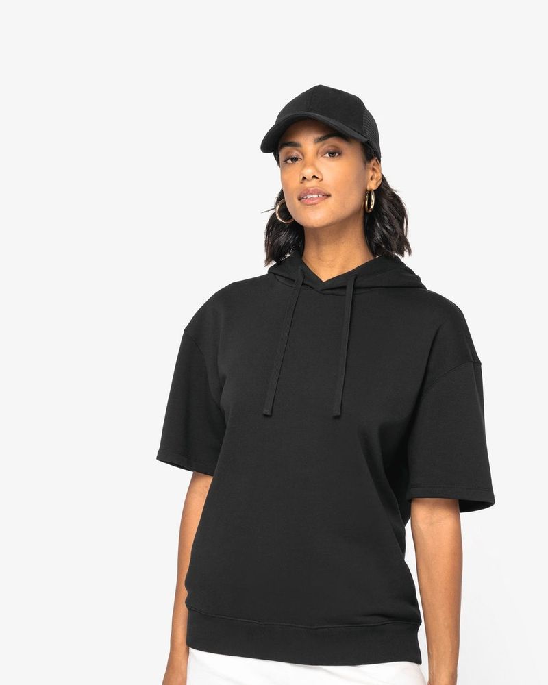 Unisex Kapuzen-Sweatshirt mit überschnittener Schulterpartie aus French Terry - Ivory