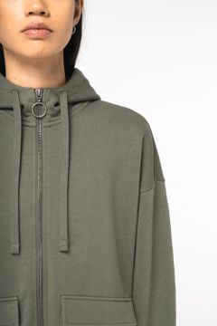 Damen-Kapuzensweatshirt aus French Terry mit Reißverschluss, Foto 4