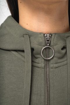 Damen-Kapuzensweatshirt aus French Terry mit Reißverschluss, Foto 5