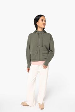 Damen-Kapuzensweatshirt aus French Terry mit Reißverschluss, Foto 2