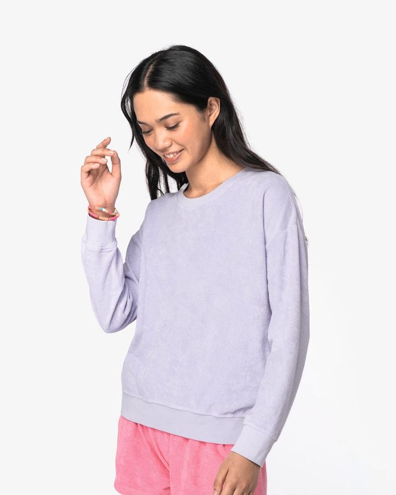 Damen-Sweatshirt aus Frottee - Ivory
