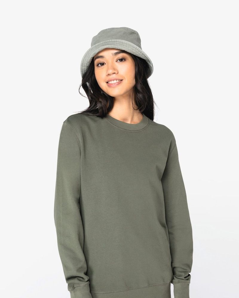 Unisex Sweatshirt mit Rundhalsausschnitt aus French Terry - Washed Ivory