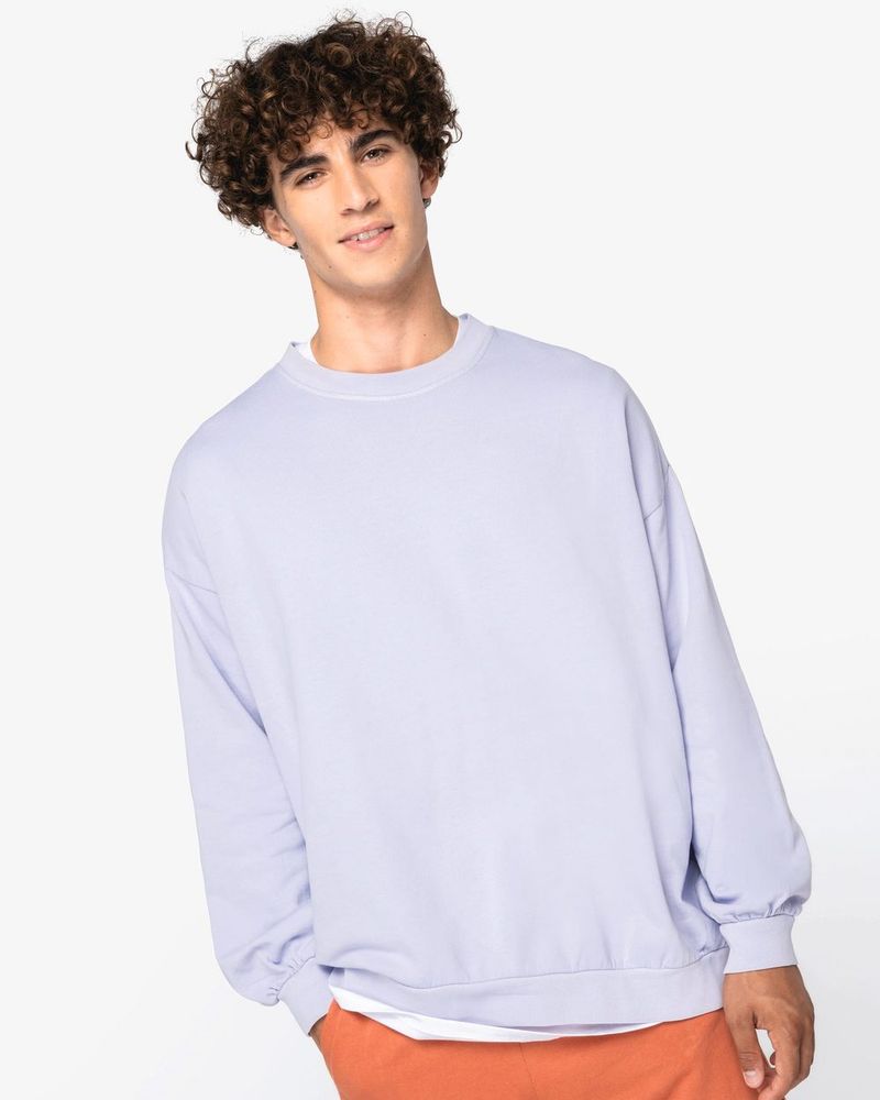 Unisex Oversize Sweatshirt aus French Terry - Washed Parma
