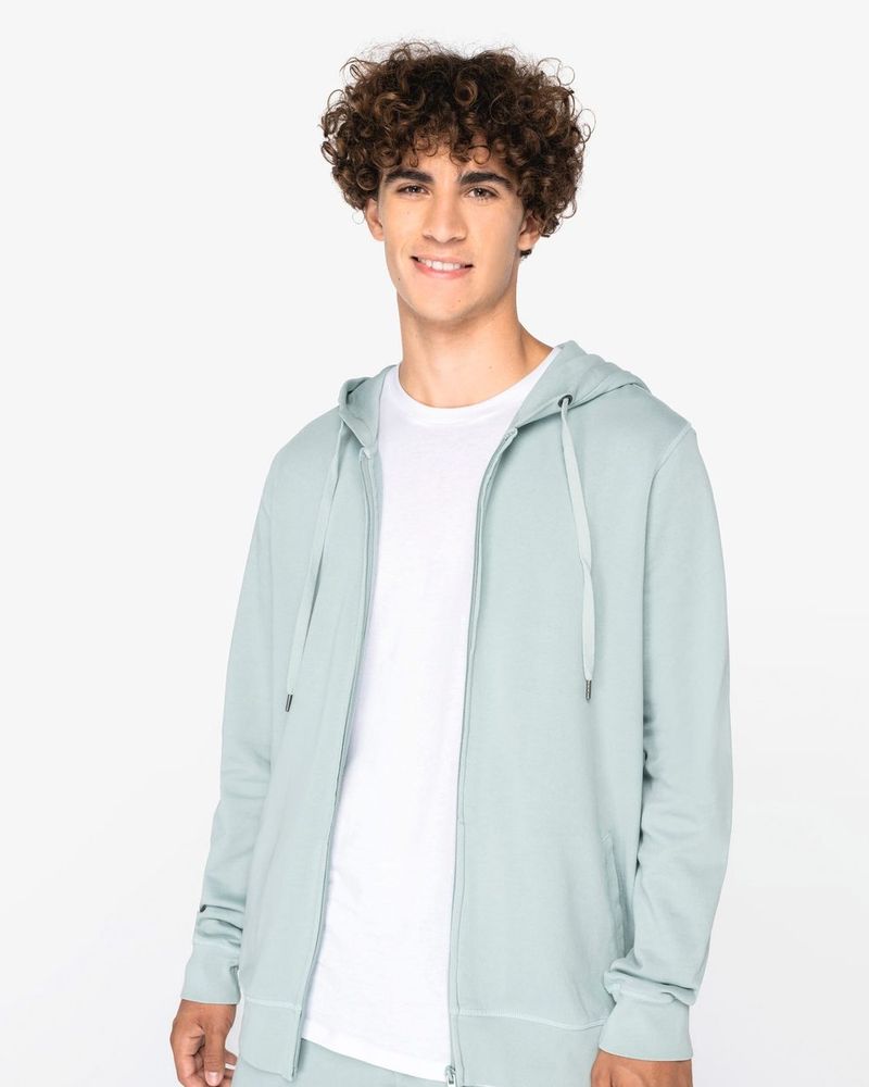 Unisex-Kapuzensweatshirt aus French Terry mit Reißverschluss - Washed Ivory