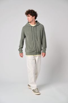 Kapuzensweatshirt aus Frottee mit Reißverschluss für Herren, Foto 3