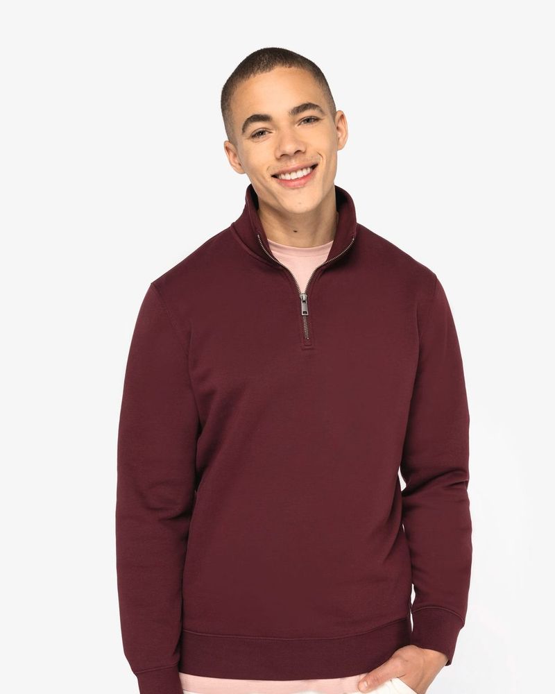 Sweatshirt mit Stehkragen und Reißverschluss für Herren - Ivory