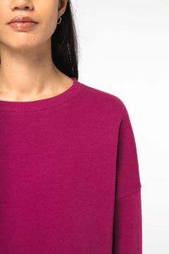 Cropped Oversize Damen Sweatshirt mit Rundhalsausschnitt, Foto 4