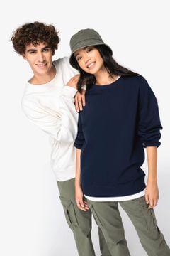 Unisex Sweatshirt mit Rundhalsausschnitt und hängenden Schultern aus French Terry, Foto 3