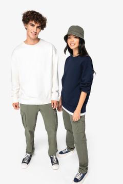 Unisex Sweatshirt mit Rundhalsausschnitt und hängenden Schultern aus French Terry, Foto 4
