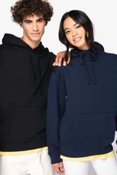 Unisex Kapuzen-Sweatshirt mit hängenden Schultern aus French Terry, Foto 3