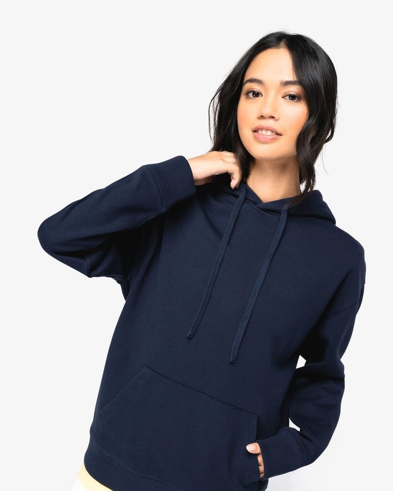 Unisex Kapuzen-Sweatshirt mit hängenden Schultern aus French Terry - Ivory