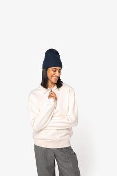 Unisex-Sweatshirt mit Reißverschluss, Polokragen und überschnittenen Schultern, Foto 3
