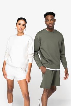 Unisex Sweatshirt mit Rundhalsausschnitt und hängenden Schultern aus gebürstetem Molton, Foto 3