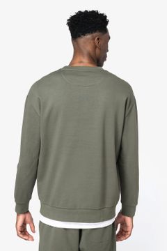 Unisex Sweatshirt mit Rundhalsausschnitt und hängenden Schultern aus gebürstetem Molton, Foto 4