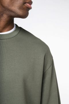 Unisex Sweatshirt mit Rundhalsausschnitt und hängenden Schultern aus gebürstetem Molton, Foto 7