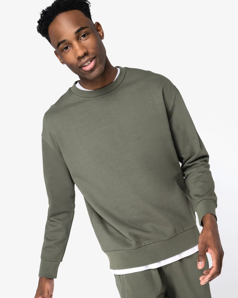 Unisex Sweatshirt mit Rundhalsausschnitt und hängenden Schultern aus gebürstetem Molton - Ivory