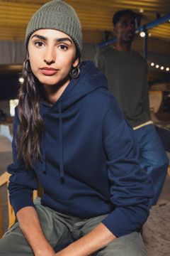 Unisex Kapuzen-Sweatshirt mit hängenden Schultern aus gebürstetem Molton, Foto 9