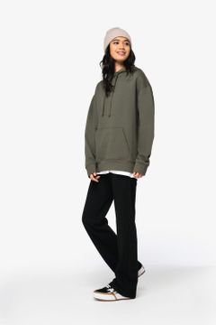 Unisex Kapuzen-Sweatshirt mit hängenden Schultern aus gebürstetem Molton, Foto 1