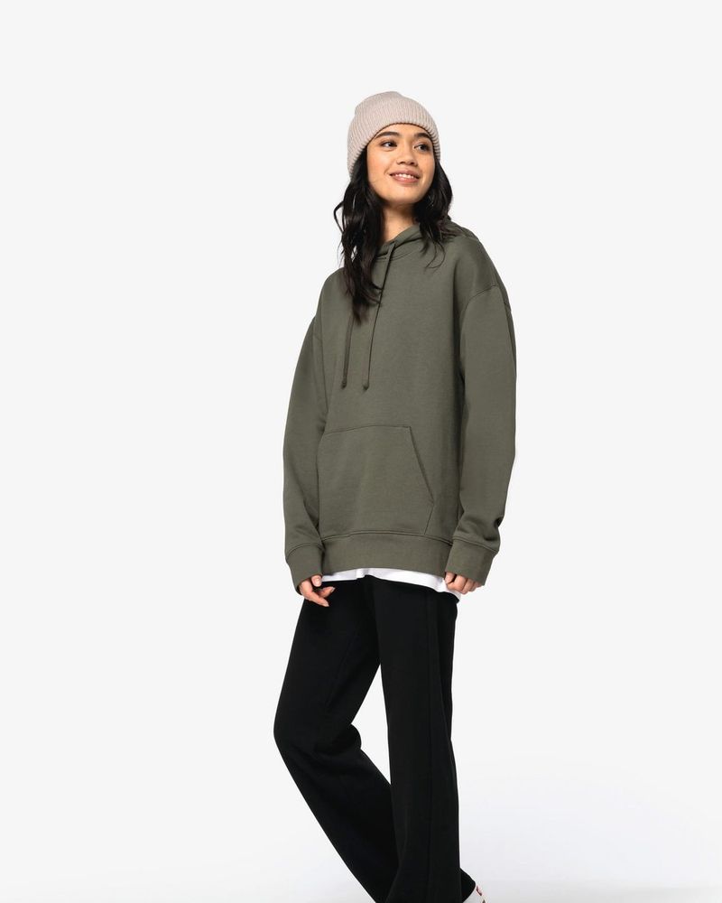 Unisex Kapuzen-Sweatshirt mit hängenden Schultern aus gebürstetem Molton - Ivory