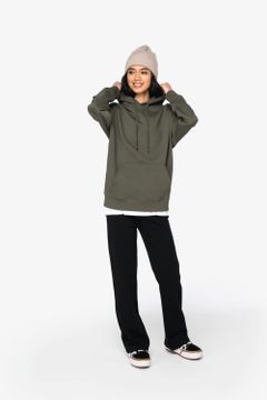 Unisex Kapuzen-Sweatshirt mit hängenden Schultern aus gebürstetem Molton, Foto 2