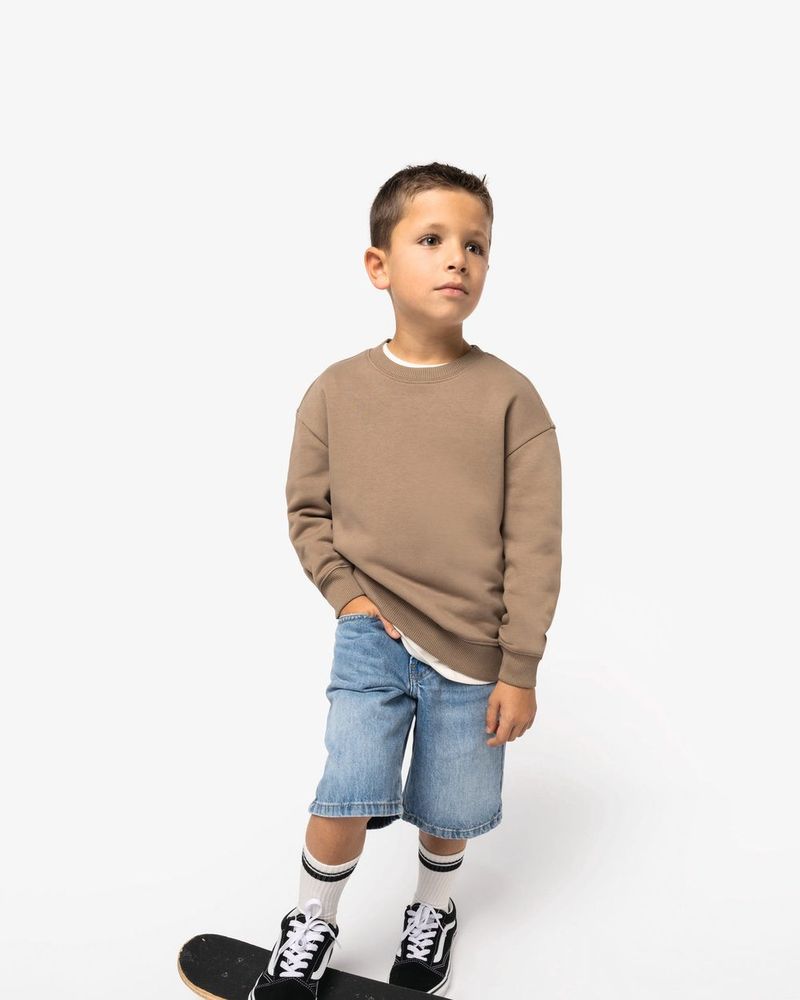 Oversize Sweatshirt mit Rundhalsausschnitt für Kinder - Ivory