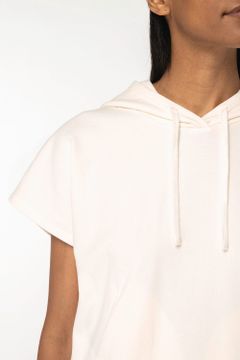 Damen-Sweatshirt mit Kapuze, ärmellos und weit aus French Terry, Foto 7