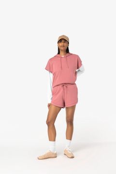 Damen-Sweatshirt mit Kapuze, ärmellos und weit aus French Terry, Foto 4