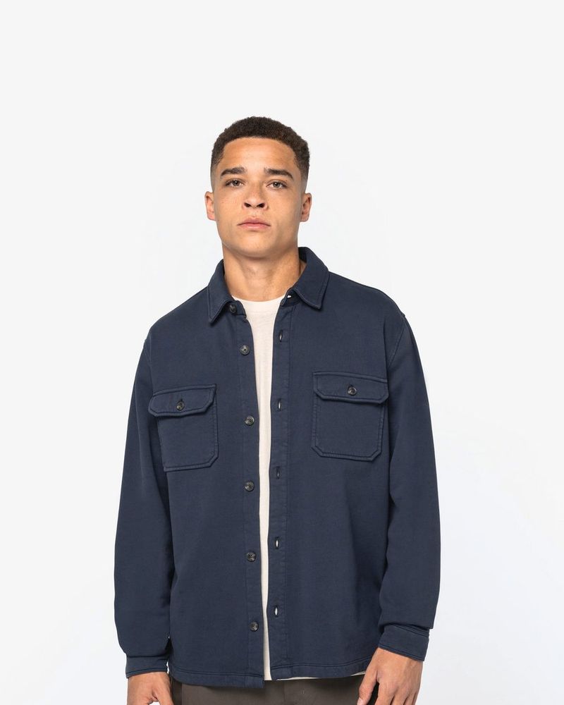 Ausgewaschenes Herren Überhemd aus gebürstetem Molton - Washed Organic Khaki